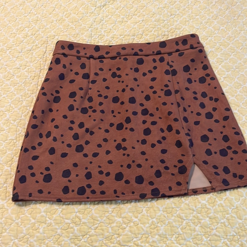 Cow print mini skirt